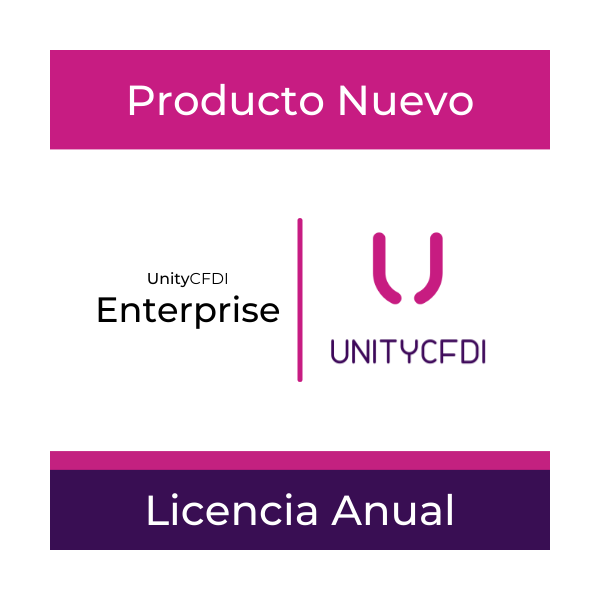 Licencia anual - Cuentas ilimitadas - Unity CFDI Enterprise