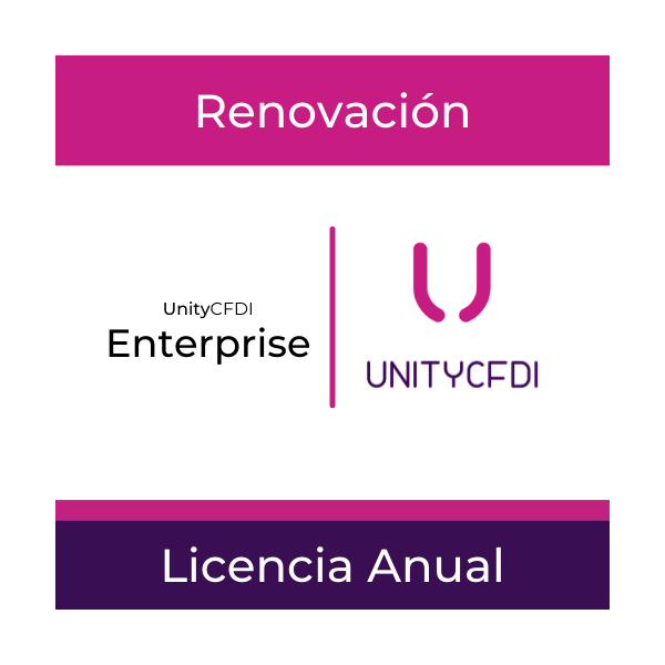 Renovación anual - Cuentas ilimitadas - Unity CFDI Enterprise