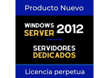 Licencia windows server 2012 R12 STANDARD exclusiva para Servidor Virtual