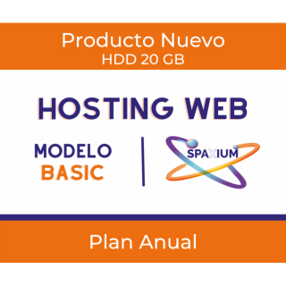 Spaxium BASIC: Servicio de suscripción anual de hosting web