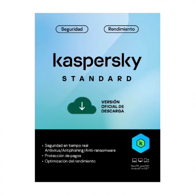 KASPERSKY Standard Antivirus 1 usuario