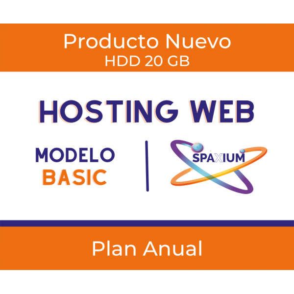 Spaxium BASIC: Servicio de suscripción anual de hosting web