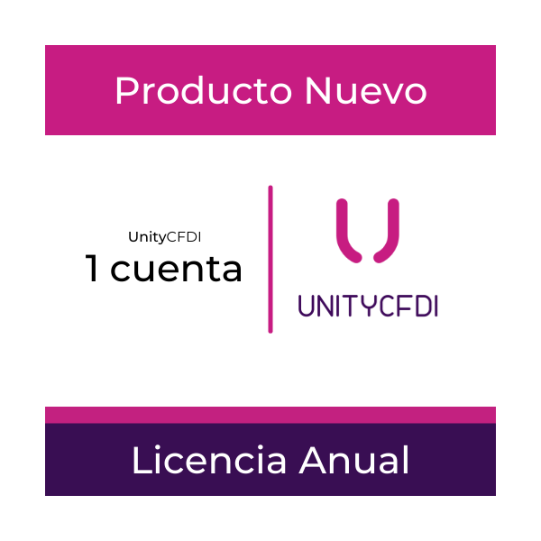 Licencia anual - 1 Cuenta - Unity CFDI
