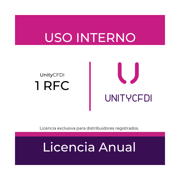 USO INTERNO - 1 Cuenta - Unity CFDI