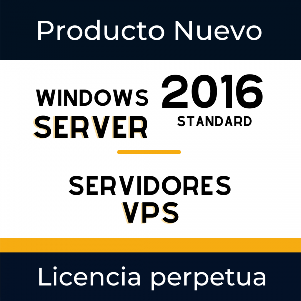 VPS: Licencia exclusiva para VPS Windows Server 2016 Standard  (Unico Pago)