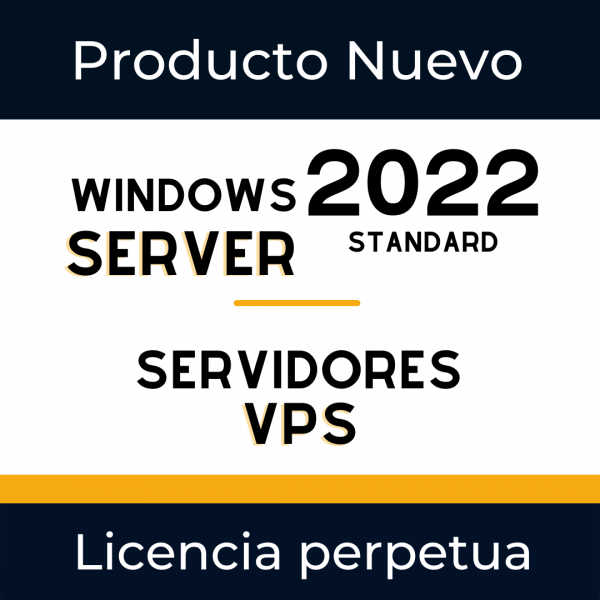 VPS: Licencia exclusiva para VPS Windows Server 2022  STANDARD (Unico Pago)